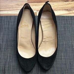 Christian Louboutin Black Suede Heels